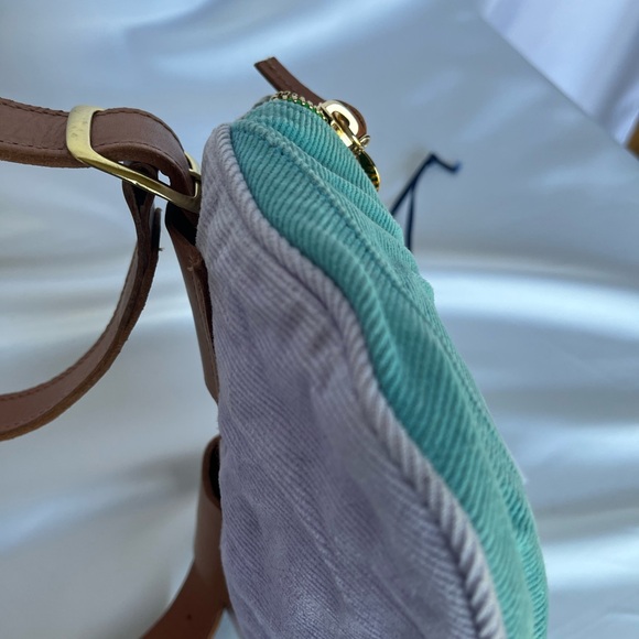 Clare V Light Blue and Tan Crossbody Bag - Picture 6 of 6